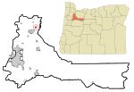 Marion County Oregon Incorporated and Unincorporated areas Hubbard Highlighted